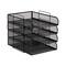 Mind Reader Stackable Paper Tray, Desktop Organizer, File Storage, Office, Metal Mesh, 10.5"L x 13.5"W x 11.25"H, 4 Pcs., Black
